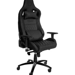 Gamestoelen-CLP Bureaustoel Keren zwart Frame - Echt leer - zwart