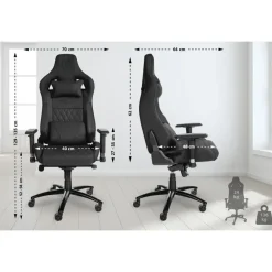 Gamestoelen-CLP Bureaustoel Keren zwart Frame - Echt leer - zwart