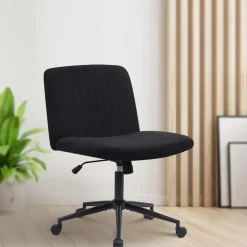 Bureaustoelen|Bureaustoelen-CLP Bureaustoel Kingman zwart Frame - Stof - zwart
