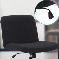 Bureaustoelen|Bureaustoelen-CLP Bureaustoel Kingman zwart Frame - Stof - zwart