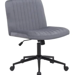 Bureaustoelen|Bureaustoelen-CLP Bureaustoel Kingman zwart Frame - Fluweel - donkergrijs