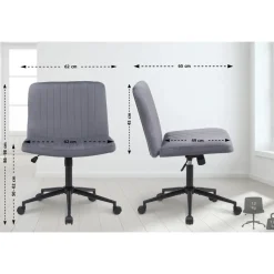 Bureaustoelen|Bureaustoelen-CLP Bureaustoel Kingman zwart Frame - Fluweel - donkergrijs