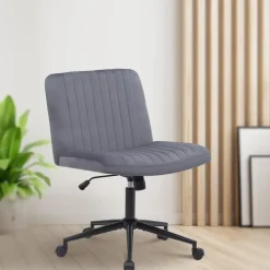 Bureaustoelen|Bureaustoelen-CLP Bureaustoel Kingman zwart Frame - Fluweel - donkergrijs