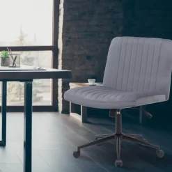 Bureaustoelen|Bureaustoelen-CLP Bureaustoel Kingman zwart Frame - Fluweel - donkergrijs