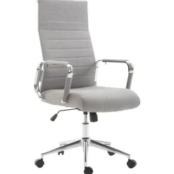 Bureaustoelen|Bureaustoelen-CLP Bureaustoel Kolumbus chroom Frame - Stof - grijs