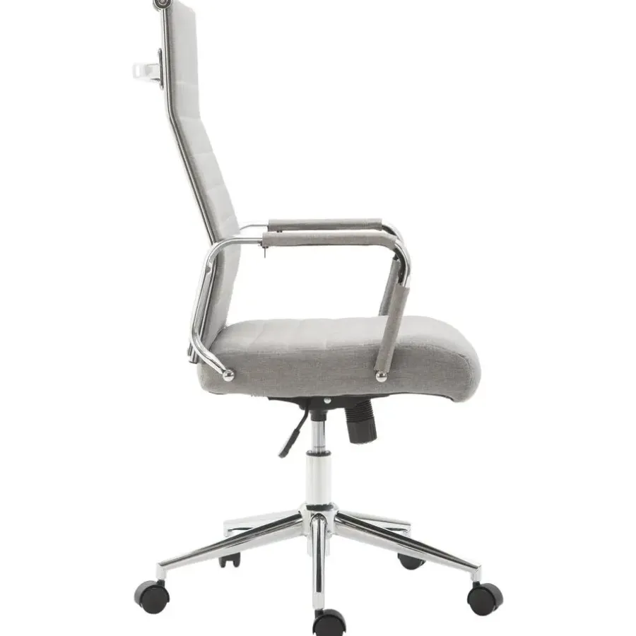 Bureaustoelen|Bureaustoelen-CLP Bureaustoel Kolumbus chroom Frame - Stof - grijs
