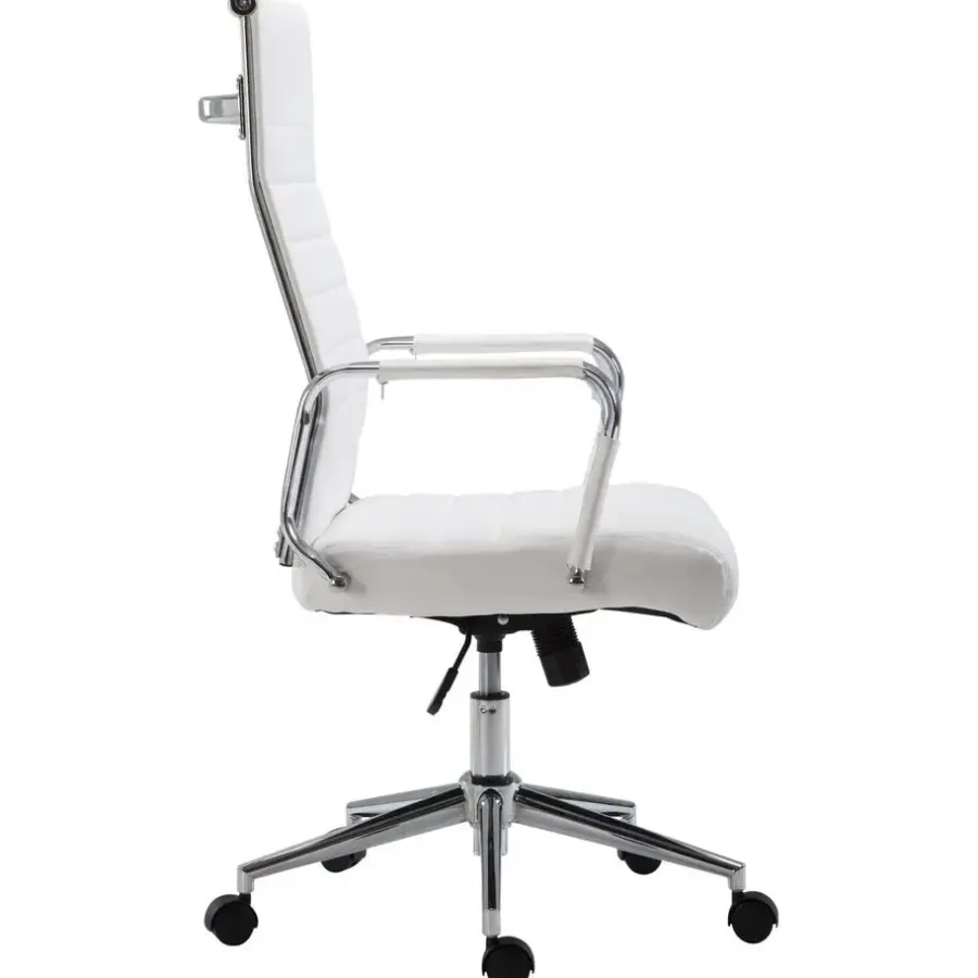 CLP Bureaustoel Kolumbus chroom Frame - Kunstleer - wit