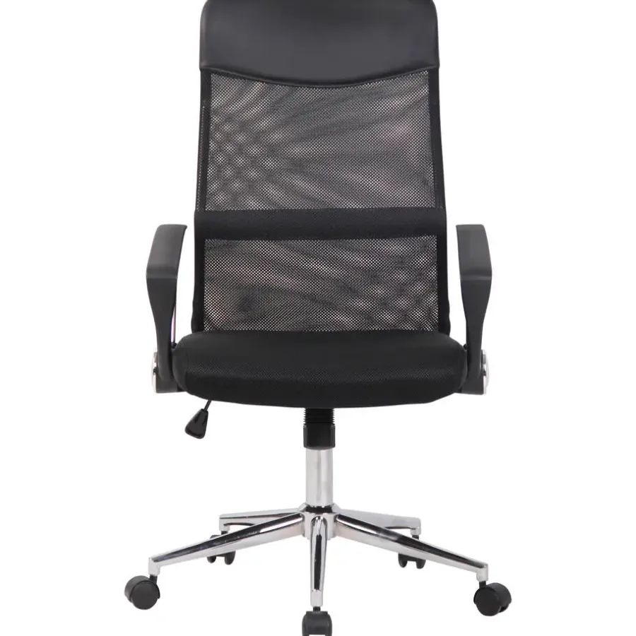 CLP Bureaustoel Korba chroom Frame - Microfiber - zwart