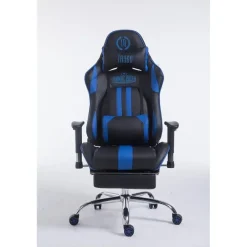 Gamestoelen-CLP Bureaustoel Limit zwart Frame - Kunstleer - zwart/blauw