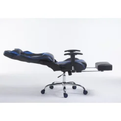 Gamestoelen-CLP Bureaustoel Limit zwart Frame - Kunstleer - zwart/blauw