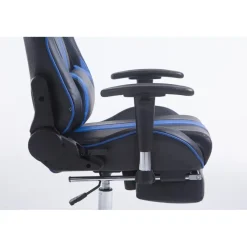 Gamestoelen-CLP Bureaustoel Limit zwart Frame - Kunstleer - zwart/blauw