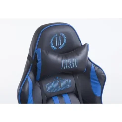 Gamestoelen-CLP Bureaustoel Limit zwart Frame - Kunstleer - zwart/blauw
