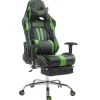 Gamestoelen-CLP Bureaustoel Limit zwart Frame - Kunstleer - zwart/groen