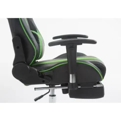 Gamestoelen-CLP Bureaustoel Limit zwart Frame - Kunstleer - zwart/groen
