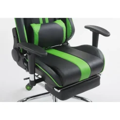 Gamestoelen-CLP Bureaustoel Limit zwart Frame - Kunstleer - zwart/groen