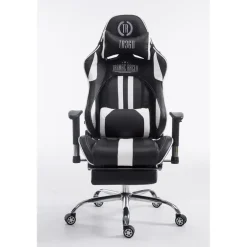 Gamestoelen-CLP Bureaustoel Limit zwart Frame - Kunstleer - zwart/wit