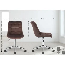 Bureaustoelen|Bureaustoelen-CLP Bureaustoel Medford Fluweel - bruin