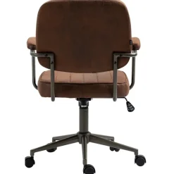 Bureaustoelen|Bureaustoelen-CLP Bureaustoel Natrona zwart Frame - Kunstleer - cognac