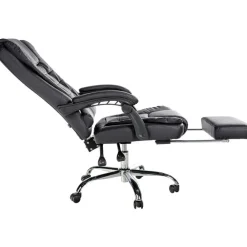CLP Bureaustoel Oxygen chroom Frame - Kunstleer - zwart