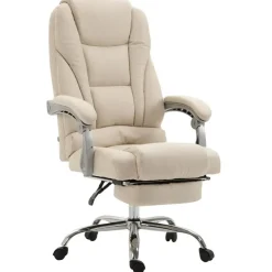 Bureaustoelen|Bureaustoelen-CLP Bureaustoel Pacific chroom Frame - Stof - creme