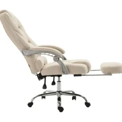 Bureaustoelen|Bureaustoelen-CLP Bureaustoel Pacific chroom Frame - Stof - creme