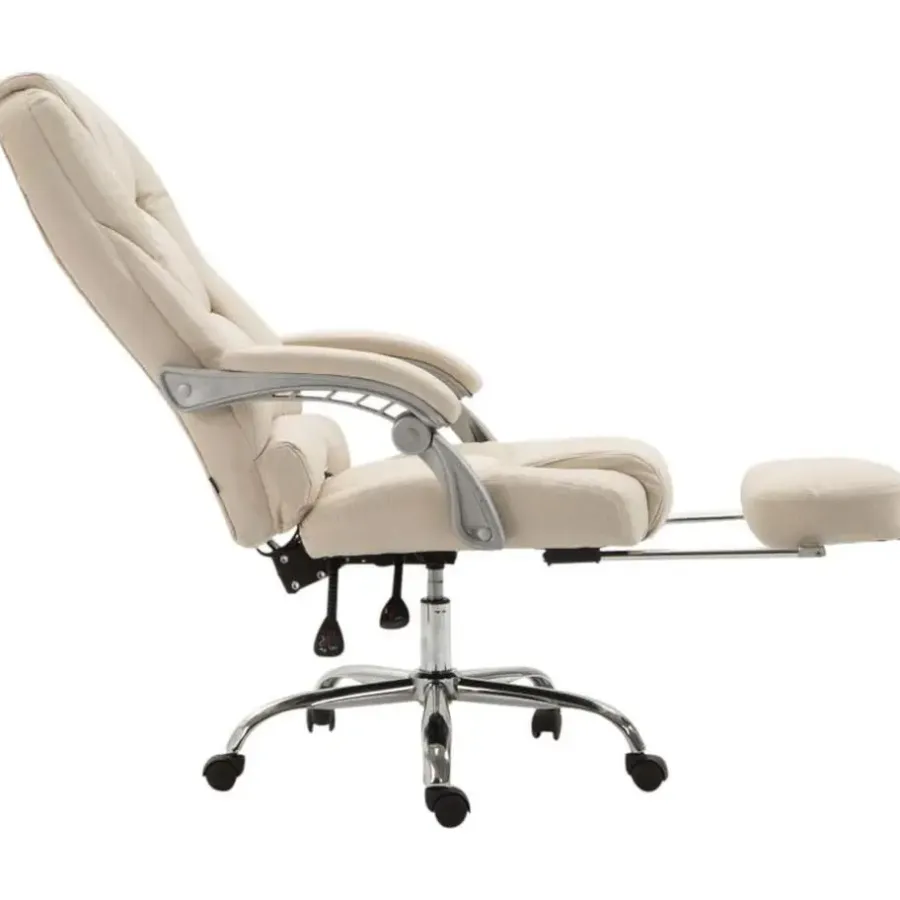 Bureaustoelen|Bureaustoelen-CLP Bureaustoel Pacific chroom Frame - Stof - creme