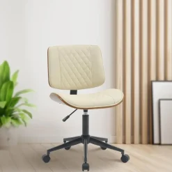 Bureaustoelen|Bureaustoelen-CLP Bureaustoel Plover zwart Frame - Hout - walnoot/creme