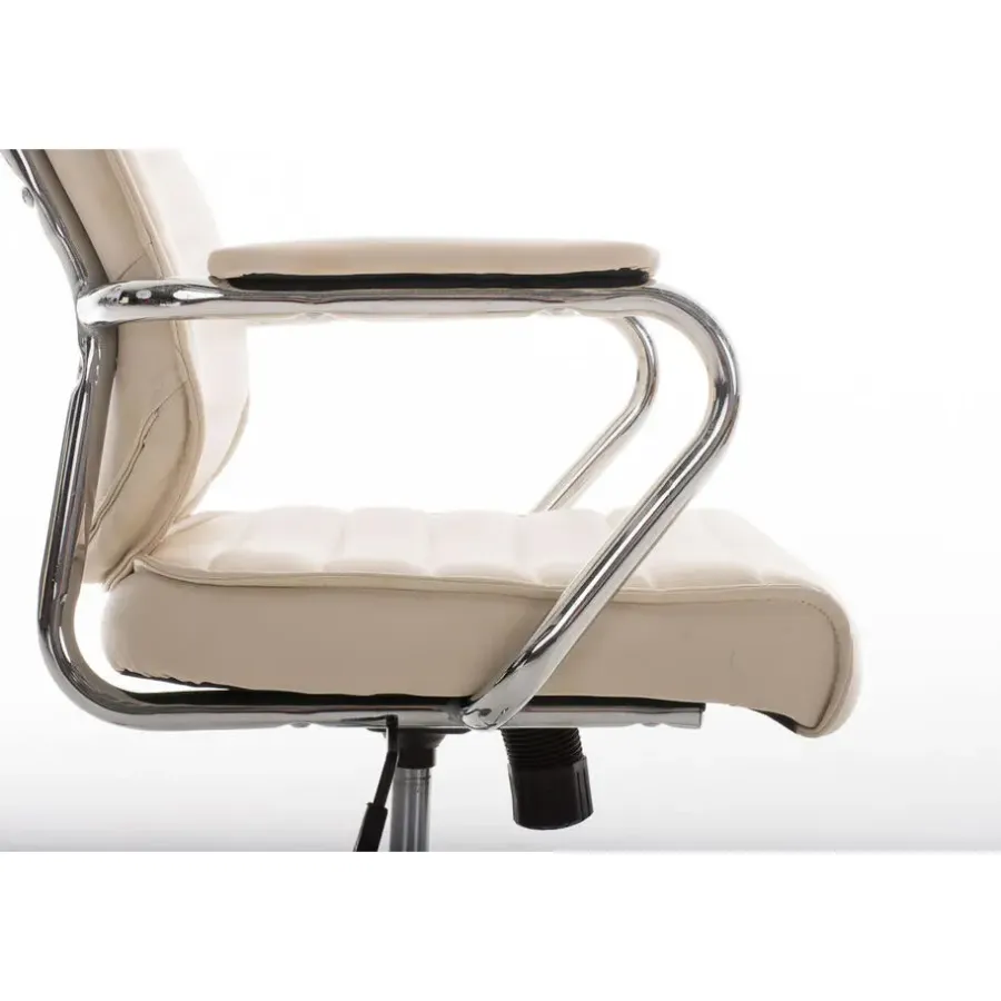 CLP Bureaustoel Rako V2 chroom Frame - Kunstleer - creme