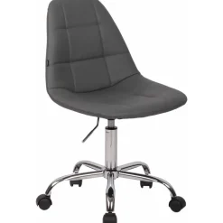 Bureaustoelen|Bureaustoelen-CLP Bureaustoel Reims chroom Frame - Kunstleer - grijs