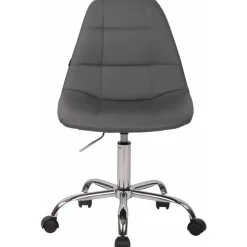 Bureaustoelen|Bureaustoelen-CLP Bureaustoel Reims chroom Frame - Kunstleer - grijs
