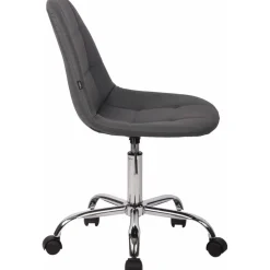 Bureaustoelen|Bureaustoelen-CLP Bureaustoel Reims chroom Frame - Kunstleer - grijs