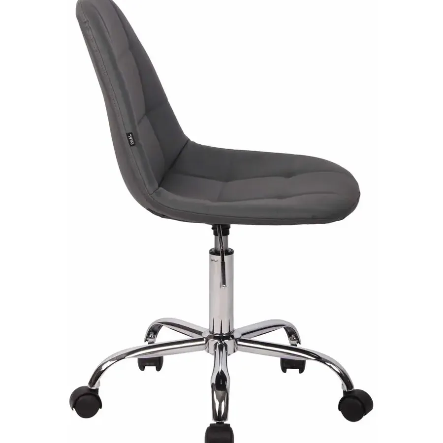 Bureaustoelen|Bureaustoelen-CLP Bureaustoel Reims chroom Frame - Kunstleer - grijs