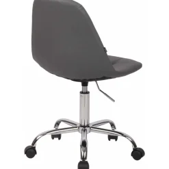 Bureaustoelen|Bureaustoelen-CLP Bureaustoel Reims chroom Frame - Kunstleer - grijs