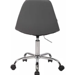 Bureaustoelen|Bureaustoelen-CLP Bureaustoel Reims chroom Frame - Kunstleer - grijs