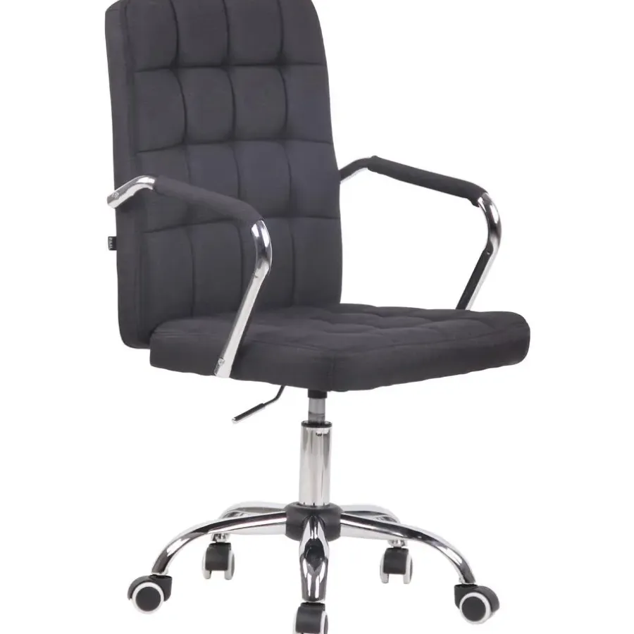 CLP Bureaustoel Terni chroom Frame - Stof - zwart