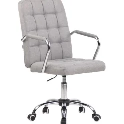 Bureaustoelen|Bureaustoelen-CLP Bureaustoel Terni chroom Frame - Stof - grijs