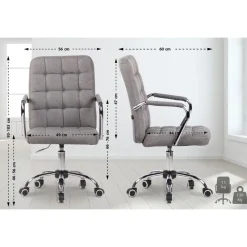 Bureaustoelen|Bureaustoelen-CLP Bureaustoel Terni chroom Frame - Stof - grijs