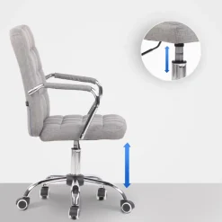 Bureaustoelen|Bureaustoelen-CLP Bureaustoel Terni chroom Frame - Stof - grijs
