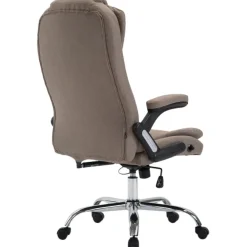 Bureaustoelen|Bureaustoelen-CLP Bureaustoel Thor chroom Frame - Stof - taupe