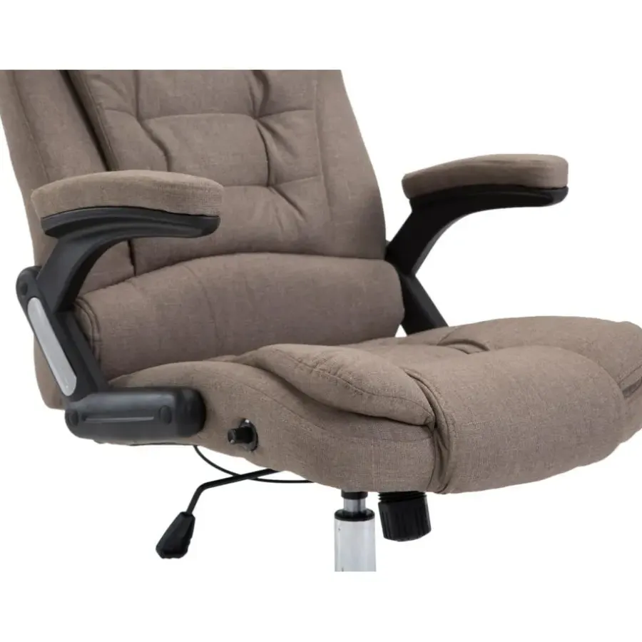 Bureaustoelen|Bureaustoelen-CLP Bureaustoel Thor chroom Frame - Stof - taupe