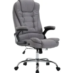Bureaustoelen|Bureaustoelen-CLP Bureaustoel Thor chroom Frame - Stof - grijs
