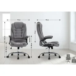 Bureaustoelen|Bureaustoelen-CLP Bureaustoel Thor chroom Frame - Stof - grijs