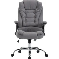 Bureaustoelen|Bureaustoelen-CLP Bureaustoel Thor chroom Frame - Stof - grijs