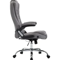 Bureaustoelen|Bureaustoelen-CLP Bureaustoel Thor chroom Frame - Stof - grijs
