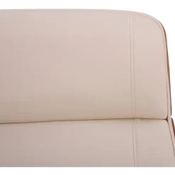 Bureaustoelen|Bureaustoelen-CLP Bureaustoel Varel chroom Frame - Kunstleer - walnoot/creme