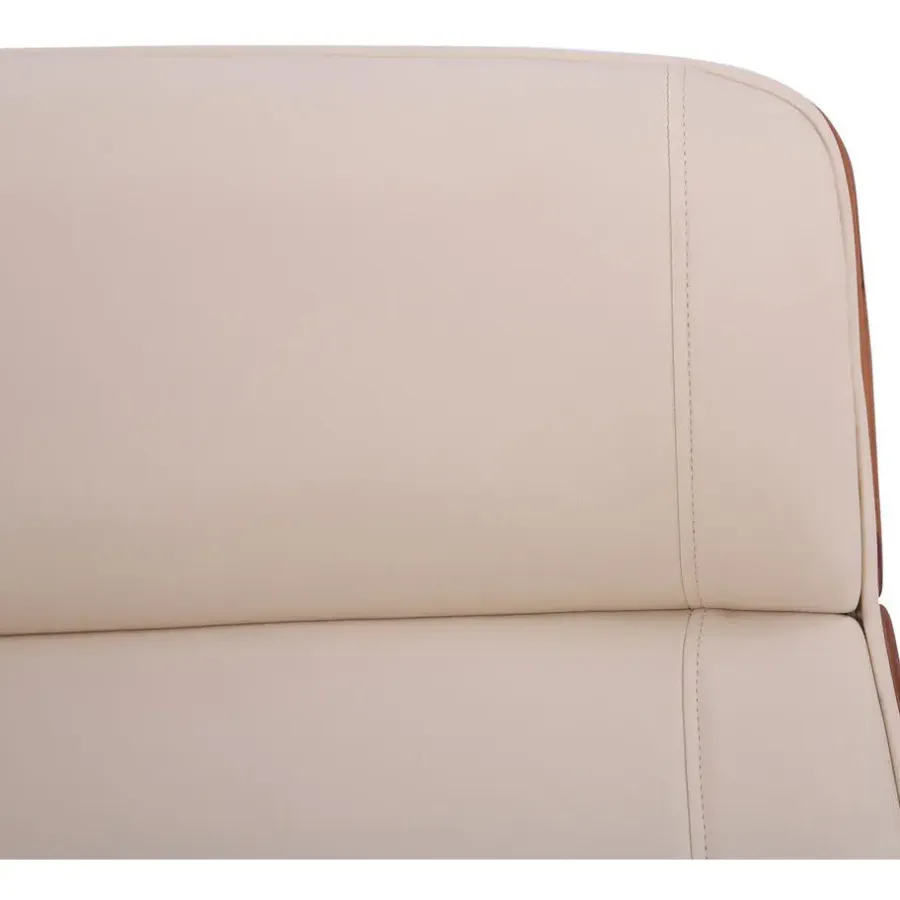 Bureaustoelen|Bureaustoelen-CLP Bureaustoel Varel chroom Frame - Kunstleer - walnoot/creme