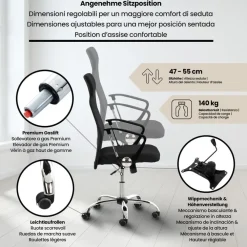 Bureaustoelen|Bureaustoelen-CLP Bureaustoel Washington chroom Frame - Kunstleer - zwart