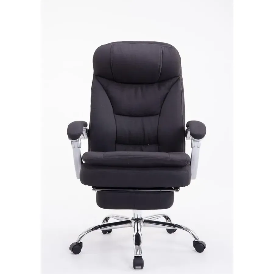 CLP Bureaustoel XL Troy chroom Frame - Stof - zwart