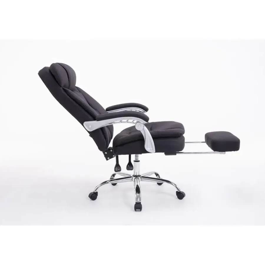 CLP Bureaustoel XL Troy chroom Frame - Stof - zwart