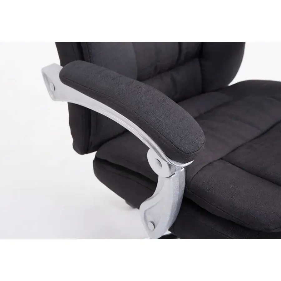 CLP Bureaustoel XL Troy chroom Frame - Stof - zwart